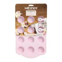 WILTSHIRE PINK SILICONE 12 CUP MINI MUFFIN PAN