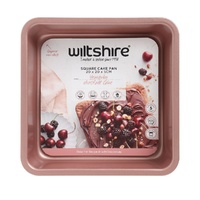 WILTSHIRE ROSE GOLD NON STICK SQUARE CAKE PAN 20cm
