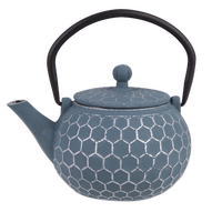 TEAOLOGY CAST IRON TEAPOT - HONEYCOMB BLUE SILVER 500ml