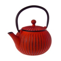 TEAOLOGY CAST IRON TEAPOT - RIBBED RED 500ml