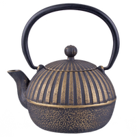 TEAOLOGY CAST IRON TEAPOT - IMPERIAL STRIPE BLACK GOLD 500ml
