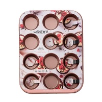 WILTSHIRE ROSE GOLD NON STICK 12 CUP MUFFIN PAN