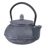 TEAOLOGY CAST IRON TEAPOT - LINEAR BLUE SILVER 600ml