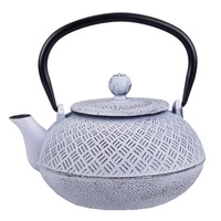 TEAOLOGY CAST IRON TEAPOT - PARQUETRY WHITE 800ml