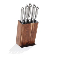 STANLEY ROGERS BLACK ACACIA 6 PIECE KNIFE BLOCK SET