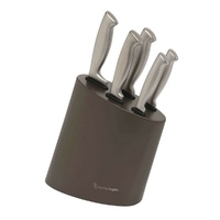 STANLEY ROGERS METALLIC MOCHA 6 PIECE KNIFE BLOCK SET