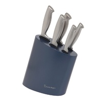 STANLEY ROGERS METALLIC BALTIC BLUE 6 PIECE KNIFE BLOCK SET