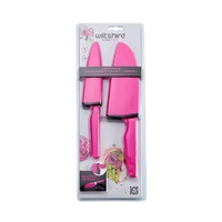 WILTSHIRE STAYSHARP PINK DUO SET SANTOKU & UTILITY KNIFE