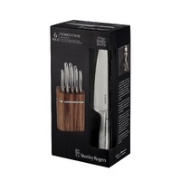 STANLEY ROGERS DOMED OVAL 6 PIECE KNIFE BLOCK SET
