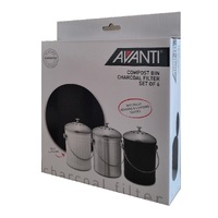 AVANTI KITCHEN COMPOST BIN REPLACEMENT CARBON FILTER 19cm SET 6