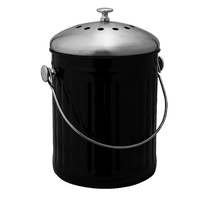 AVANTI BLACK STAINLESS STEEL COMPOST BIN 5 LITRES