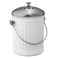 AVANTI WHITE STAINLESS STEEL COMPOST BIN 5 LITRES
