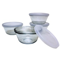 KITCHEN CLASSICS GLASS CUSTARD CUPS WITH LIDS 177ml - SET OF 4