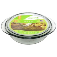 KITCHEN CLASSICS GLASS CASSEROLE DISH WITH LID - 2L 