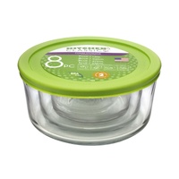 KITCHEN CLASSICS GLASS ROUND CONTAINERS WITH LIDS - SET 4
