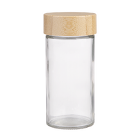 APPETITO GLASS ROUND SPICE JAR WITH BAMBOO LID