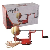 APPETITO RED APPLE PEELER AND CORER WITH SUCTION BASE