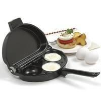 OMELETTE PAN WITH 3-EGG POACHER - INCLUDES 3 REMOVABLE NONSTICK EGG POACHERS