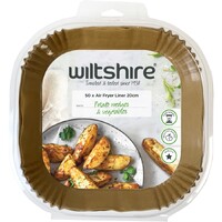 WILTSHIRE DISPOSABLE AIR FRYER INSERTS SQUARE 50 PIECES - 20cm