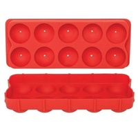 ROUND ICE CUBE TRAY SILICONE RED