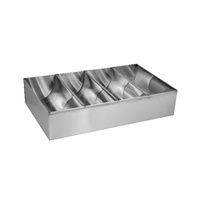 STAINLESS STEEL CUTLERY TRAY - 4 COMPARTMENTS