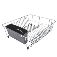 DLINE LARGE CHROME DISH RACK WITH CADDY