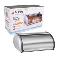 POLDER DELUXE BRUSHED NICKEL BREAD BIN