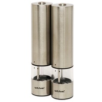 WILTSHIRE STAINLESS STEEL ELECTRIC SALT PEPPER MILL SET