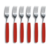 VICTORINOX RED TABLE FORK - SET 6