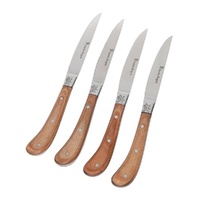 STANLEY ROGERS 4 PIECE PISTOL GRIP STEAK KNIVES - WOODLANDS DISTRESSED