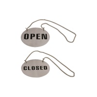 TRENTON OPEN CLOSED DOUBLE SIDED DOOR SIGN WITH CHAIN