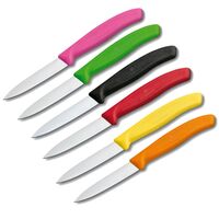 VICTORINOX PARING KNIFE POINTED TIP STRAIGHT BLADE 8cm - 6 COLOURS