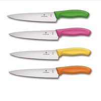 VICTORINOX CARVING KNIFE 19cm STRAIGHT EDGE - 4 COLOURS