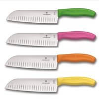 VICTORINOX SANTOKU KNIFE FLUTED EDGE 17cm - 4 COLOURS