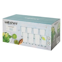 WILTSHIRE SALUTE LONG DRINK GLASSES 320ml SET OF 8