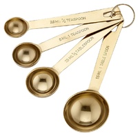 LADELLE LAWSON GOLD COLOURED STAINLESS STEEL MEASURING SPOONS SET 4