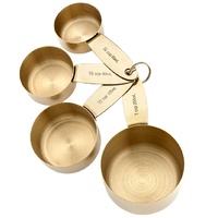 LADELLE LAWSON GOLD COLOURED STAINLESS STEEL MEASURING CUPS SET 4