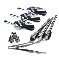 PURPLESPOILZ 12 PCE CANDY BAR PACK-3 Scoops, Tongs, Sugar Tongs & 3 Harp Holders