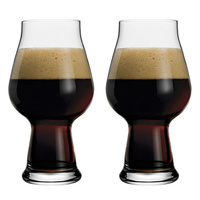 LUIGI BORMIOLI BIRRATEQUE 2 PIECE STOUT PORTER BEER GLASS SET