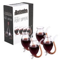 BARTENDER SET OF 4 HAND-BLOWN PORT SIPPERS