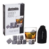 BARTENDER WHISKEY STONES GIFT BOXED - SET OF 9