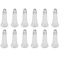 12 GLASS SALT AND PEPPER SHAKERS TOWER