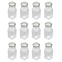 TRENTON 12 GLASS SALT AND PEPPER SHAKERS SQUARE 