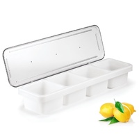 COCKTAIL BAR 4 COMPARTMENT CONDIMENT DISPENSER - PLASTIC