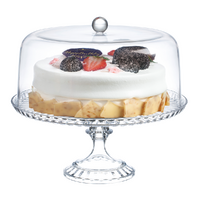 PIZZAZZ FOOTED CAKE DOME SET 