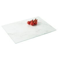 AVANTI TEMPERED GLASS CUTTING CHOPPING BOARD - WHITE MARBLE