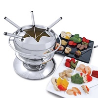 SWISSMAR ZURI 11 PIECE STAINLESS STEEL FONDUE SET