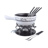 SWISSMAR HEIDI 9 PIECE CERAMIC CHEESE FONDUE SET