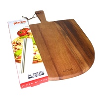 MODA WOODEN ACACIA PIZZA PADDLE WITH CUTTER