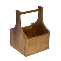 MODA ARTISAN ACACIA WOOD CUTLERY CADDY - 14 x14cm